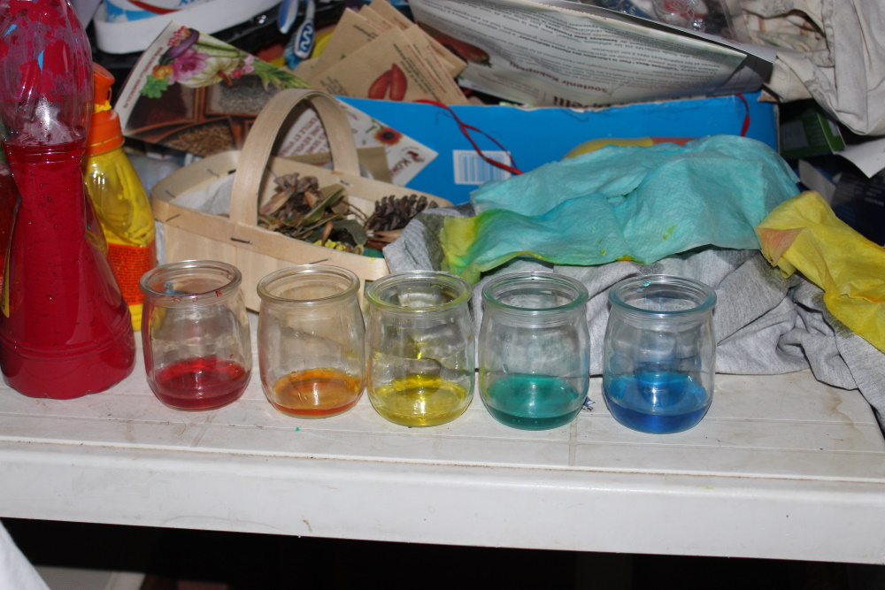 L'eau coloré et les mélanges de couleurs